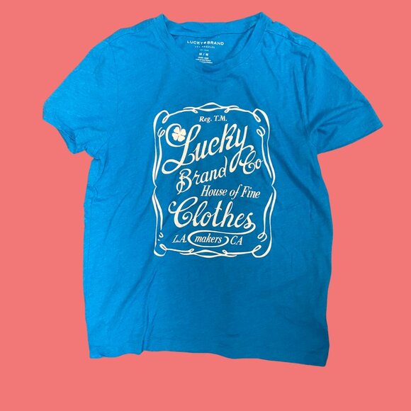 Lucky Brand Blue Graphic Tee Shirt – Women’s Size M - Picture 2 of 7
